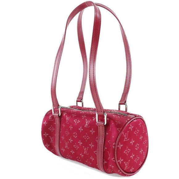 LOUIS VUITTON Little papillon Handbag Red Monogram satin Women - Picture 8 of 9